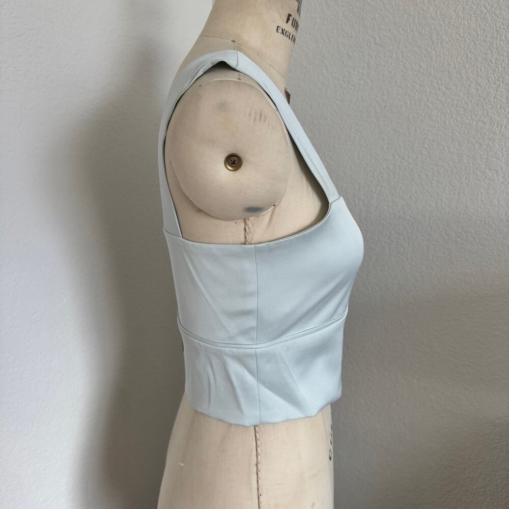 The Kooples | NWT Baby Blue Button Detail Crop Top size 1/S - Picture 2 of 11